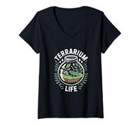Women's Terrarium Life Frog Lover Amphibian Keeper Frogs V-Neck T-Shirt