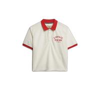 Superdry Heritage Terry Short Sleeve Polo Beige S Woman