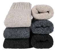 Women's Terry Towelling Socks - 3 Pairs of Cuddly Socks Thick Winter Socks High Socks Plain House Socks Terry Cloth Socks Warm Knitted Socks Autumn Winter Socks for Women