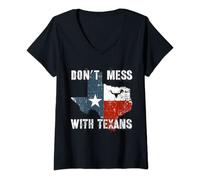Womens Texas Don't Mess With the Longhorn Lone Star State Texan V-Neck T-Shirt