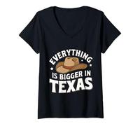 Women's Texas Everything is Bigger in Texas V-Neck T-Shirt
