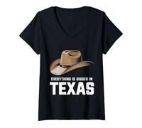 Women's Texas Everything is Bigger in Texas V-Neck T-Shirt