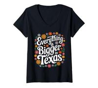 Women's Texas Everything is Bigger in Texas V-Neck T-Shirt