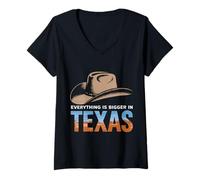 Women's Texas Everything is Bigger in Texas V-Neck T-Shirt