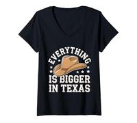 Women's Texas Everything is Bigger in Texas V-Neck T-Shirt