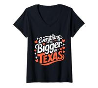 Women's Texas Everything is Bigger in Texas V-Neck T-Shirt
