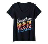 Women's Texas Everything is Bigger in Texas V-Neck T-Shirt