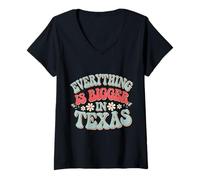 Women's Texas Everything is Bigger in Texas V-Neck T-Shirt