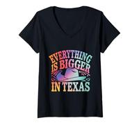 Women's Texas Everything is Bigger in Texas V-Neck T-Shirt