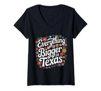 Women's Texas Everything is Bigger in Texas V-Neck T-Shirt