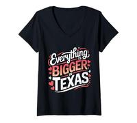 Women's Texas Everything is Bigger in Texas V-Neck T-Shirt
