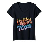 Women's Texas Everything is Bigger in Texas V-Neck T-Shirt