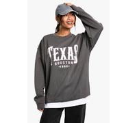 Womens Texas Houston Oversized Sweatshirt - Grey - S, Grey