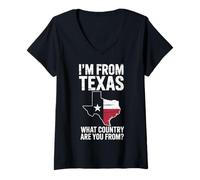 Women's Texas I'm from Texas What Country are You from V-Neck T-Shirt