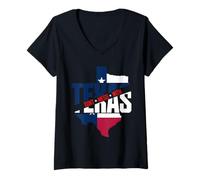 Women's Texas Map | Patriotic Texan | Don't Mess with The Texas V-Neck T-Shirt
