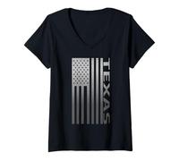 Women's Texas Patriotic Flag Proud American State V-Neck T-Shirt