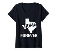 Womens Texas Roots Home Forever Texan State Pride V-Neck T-Shirt
