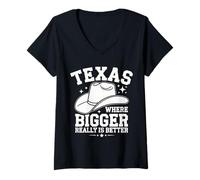 Women's Texas Texas Where Bigger Really is Better V-Neck T-Shirt