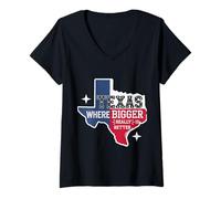 Women's Texas Texas Where Bigger Really is Better V-Neck T-Shirt