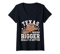 Women's Texas Texas Where Bigger Really is Better V-Neck T-Shirt