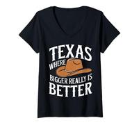 Women's Texas Texas Where Bigger Really is Better V-Neck T-Shirt