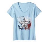 Womens Texas Tshirt Distressed Flag Texan Pride Austin V-Neck T-Shirt