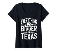 Women's Texas USA State Everything is Bigger in Texas V-Neck T-Shirt