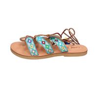 Women's Textile Sandals - female - Coral Blue - Flat Sandals - Blue - 8 UK - Shoes 8 UK