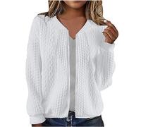 Women's Textured Bomber Jackets Zip Up Long Sleeve Casual Loose Fit Lightweight Coats 2024 Fall Fashion Outwear White