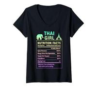 Women's Thai Girl Funny Thailand V-Neck T-Shirt