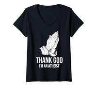 Women's Thank God Im an Atheist V-Neck T-Shirt