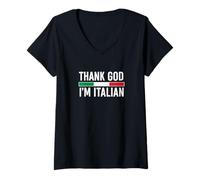 Womens Thank God I'm Italian V-Neck T-Shirt
