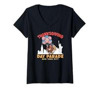 Womens Thanksgiving Day Parade New York City Thanksgiving V-Neck T-Shirt