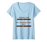 Womens Thanksgiving Feast Belt Grandmas Cooking Family Dinner Fun V-Neck T-Shirt