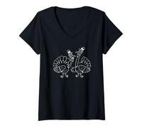 Women's Thanksgiving Turkeys Pilgrim Hats Funny Holiday V-Neck T-Shirt
