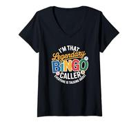 Women's That Legendary Bingo Caller Who Runs The Game Night V-Neck T-Shirt