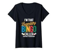 Women's That Legendary Caller Bringing Excitement to Bingo V-Neck T-Shirt