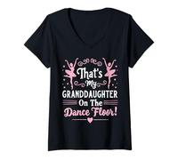 Womens That’s My Granddaughter On The Dance Floor Cheer Grandma V-Neck T-Shirt