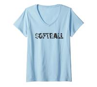Womens That Says The Word Softball V-Neck T-Shirt