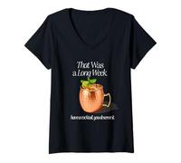 Womens That was A Long Week Have A Cocktail Moscow Mule V-Neck T-Shirt