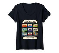 Womens That was My Playlist Retro Cassette Tape Nostalgia Vintage V-Neck T-Shirt