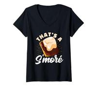 Womens That's A S'more Funny Italian Food Pun Camping V-Neck T-Shirt