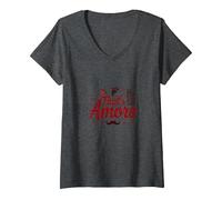 Women's That's Amore Italians for Men Romantic Italian Love Gift V-Neck T-Shirt, Dark Heather Grey, Large