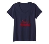 Women's That's Amore Italians for Men Romantic Italian Love Gift V-Neck T-Shirt, Navy Blue, Large