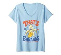 Women's That's Bananas Large Banana Fruit Pun for Fruit Lovers V-Neck T-Shirt