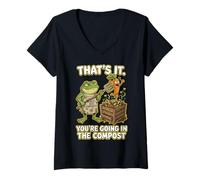 Women's Thats It Your Going in The Compost Funny Garden Frog V-Neck T-Shirt