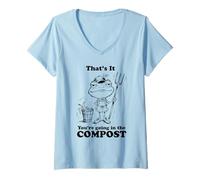 Women's That's It You're Going in The Compost Frog Funny Gardening V-Neck T-Shirt