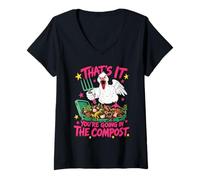 Women's That's it You're Going in the Compost Funny Goose V-Neck T-Shirt