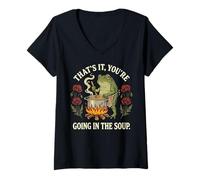 Women's That's It You're Going in The Soup Frog V-Neck T-Shirt