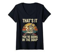 Women's That's It You're Going in The Soup Frog V-Neck T-Shirt